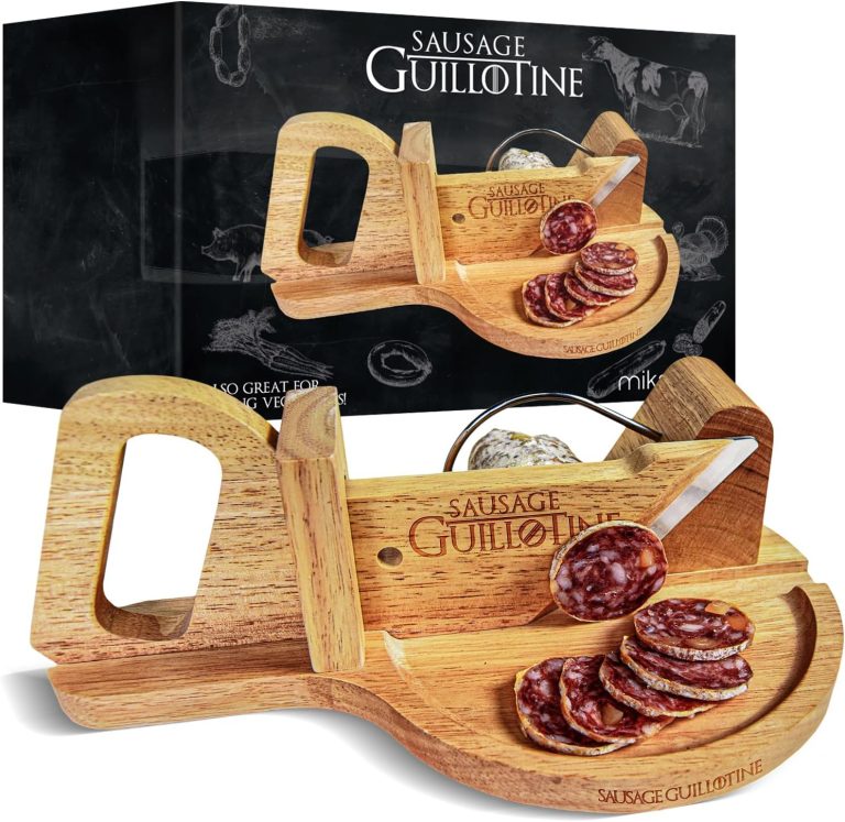 mikamax - Guillotine à saucisse - Coupe légumes - Trancheuse à fromage - Bois massif