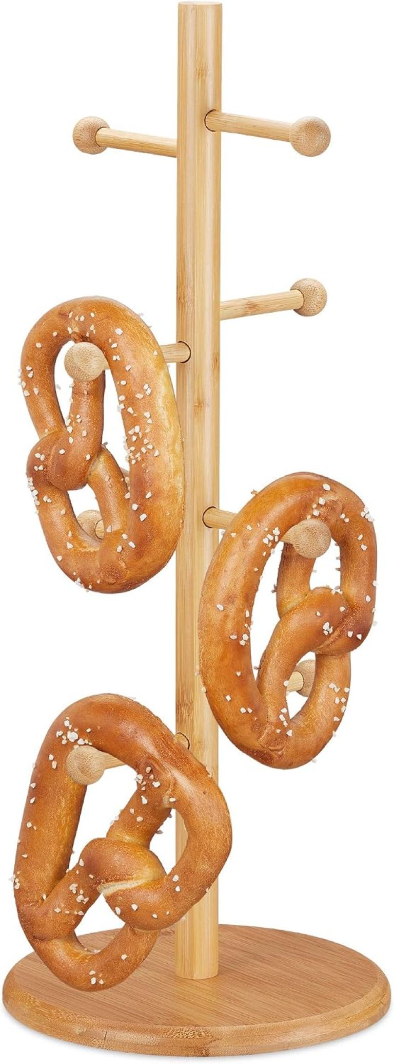 Relaxdays Porte-Tasses en Bambou, 8 Branches, Arbre à Tasses, Porte-saucissons, Porte-bretzels, Nature